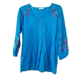Tasha Polizzi NWT med tunic embroidered  top